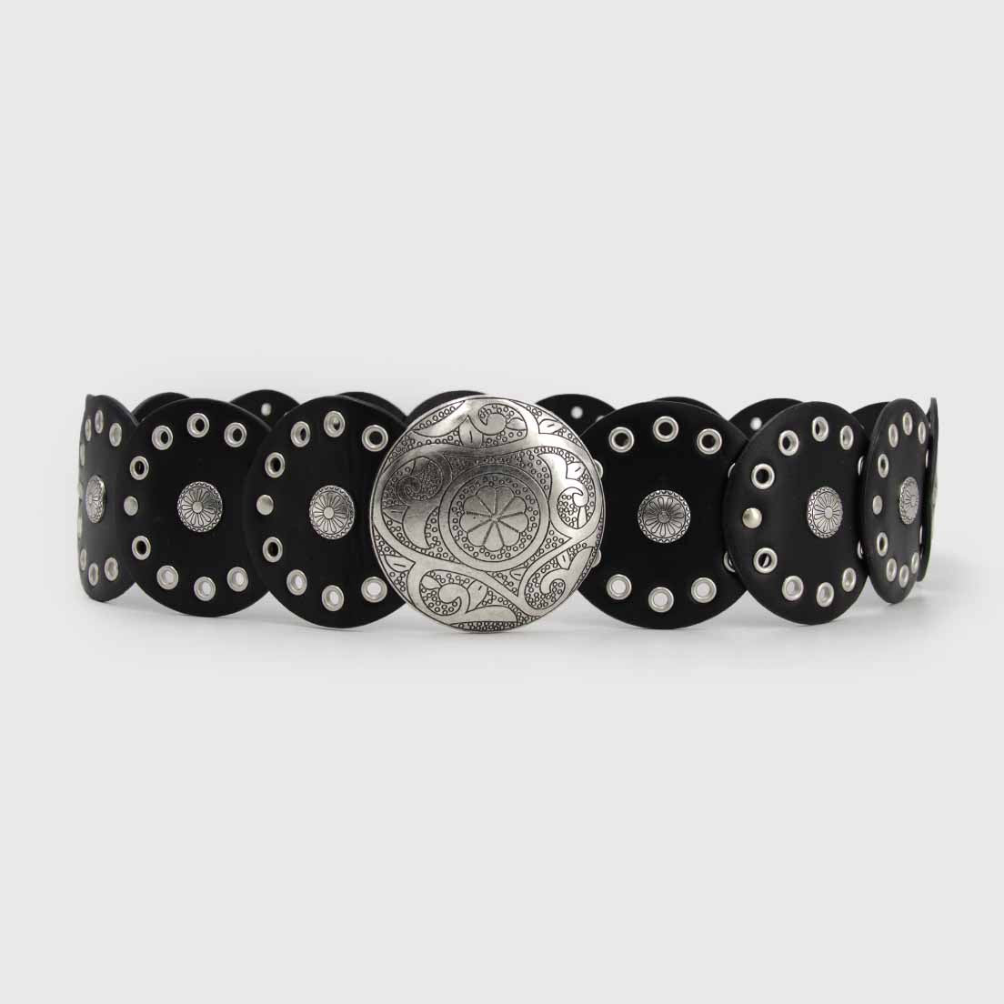 Cinturón Boho Negro/Plateado
