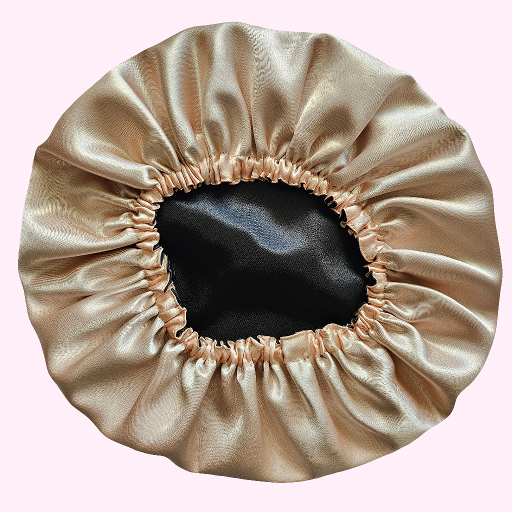 Gorro Satén reversible damasco con negro