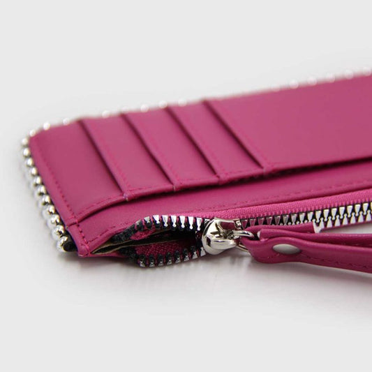 Tarjetero billetera tachas | Fucsia