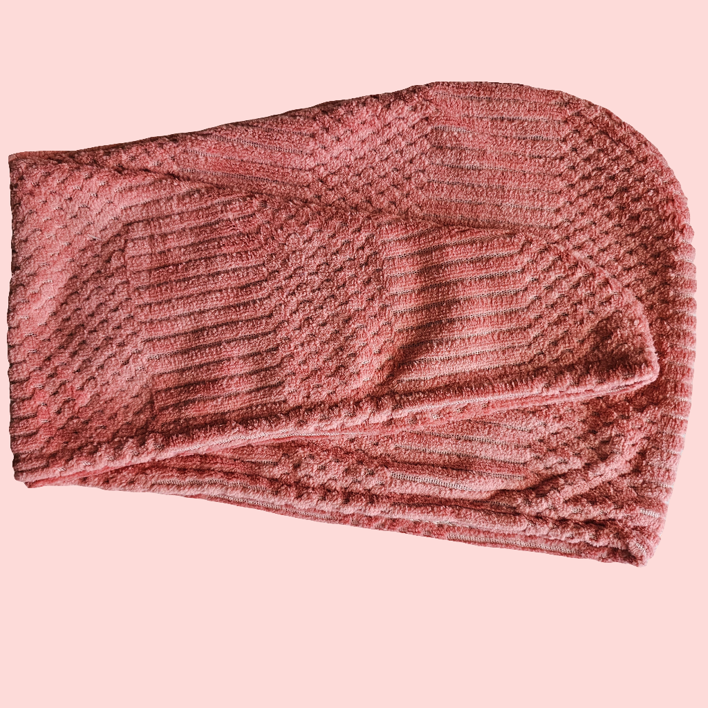 Toalla microfibra tipo turbante terracota
