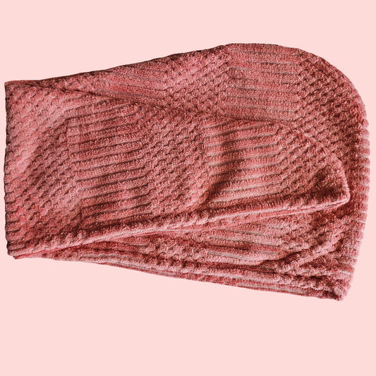 Toalla microfibra tipo turbante terracota
