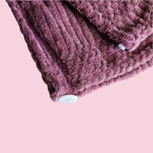 Toalla microfibra tipo turbante morada