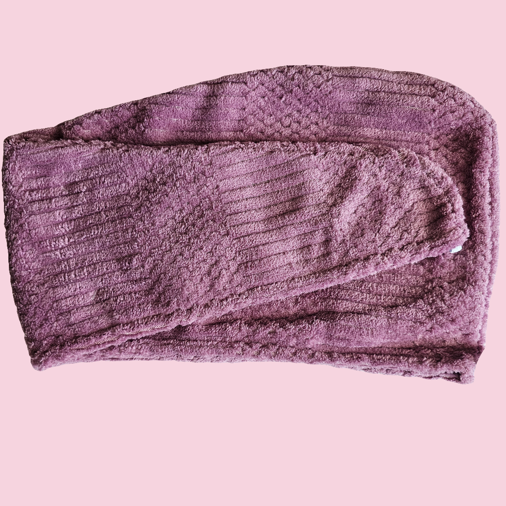 Toalla microfibra tipo turbante morada