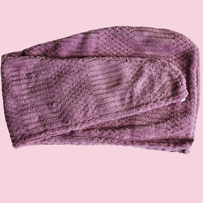 Toalla microfibra tipo turbante morada