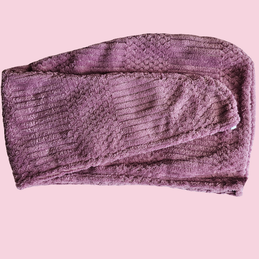 Toalla microfibra tipo turbante morada