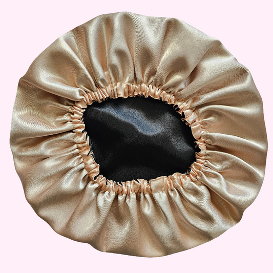 Gorro Satén reversible damasco con negro