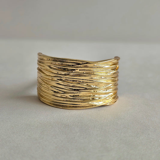 Ponny Cuff Hair Baño de oro 18k